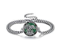 CELESTIAL St Michael/St Christopher/San Benito/Virgin Mary Bracelet for Men Women Religious Catholic Protection Amulet Jewelry Gifts, One Size, silver plated copper, malachite