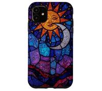 Celestial Stained Glass Sun Moon Cosmic Night Sky Artwork Case for iPhone 11