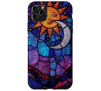 Celestial Stained Glass Sun Moon Cosmic Night Sky Artwork Case for iPhone 11 Pro Max