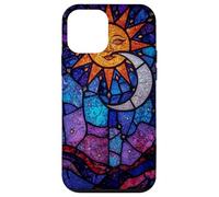 Celestial Stained Glass Sun Moon Cosmic Night Sky Artwork Case for iPhone 12 mini