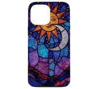 Celestial Stained Glass Sun Moon Cosmic Night Sky Artwork Case for iPhone 13 Pro Max