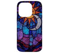 Celestial Stained Glass Sun Moon Cosmic Night Sky Artwork Case for iPhone 14 Pro