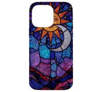 Celestial Stained Glass Sun Moon Cosmic Night Sky Artwork Case for iPhone 14 Pro Max