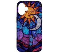 Celestial Stained Glass Sun Moon Cosmic Night Sky Artwork Case for iPhone 16