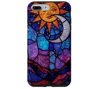 Celestial Stained Glass Sun Moon Cosmic Night Sky Artwork Case for iPhone 7 Plus/8 Plus