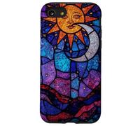 Celestial Stained Glass Sun Moon Cosmic Night Sky Artwork Case for iPhone SE (2020) / 7/8