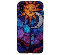 Celestial Stained Glass Sun Moon Cosmic Night Sky Artwork Case for iPhone XS Max