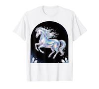 Celestial Stallion Equine Horse Value Graphic T-Shirt, Men, White, M