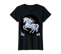 Celestial Stallion Equine Horse Value Graphic T-Shirt, Women, Black, S