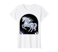 Celestial Stallion Equine Horse Value Graphic T-Shirt, Women, White, S
