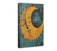 Celestial Sun And Moon Canvas Poster Wall Art Print Picture Paintings 24x36inch(60x90cm)