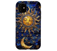Celestial Sun and Moon Tarot Stained Glass Art Style Case for iPhone 11