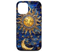 Celestial Sun and Moon Tarot Stained Glass Art Style Case for iPhone 12/12 Pro