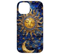 Celestial Sun and Moon Tarot Stained Glass Art Style Case for iPhone 14