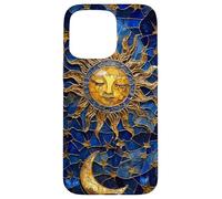 Celestial Sun and Moon Tarot Stained Glass Art Style Case for iPhone 15 Pro Max