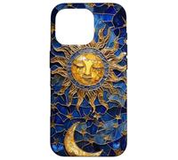 Celestial Sun and Moon Tarot Stained Glass Art Style Case for iPhone 16 Pro