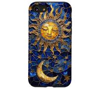 Celestial Sun and Moon Tarot Stained Glass Art Style Case for iPhone SE (2020) / 7 / 8