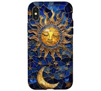 Celestial Sun and Moon Tarot Stained Glass Art Style Case for iPhone X/XS