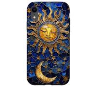 Celestial Sun and Moon Tarot Stained Glass Art Style Case for iPhone XR