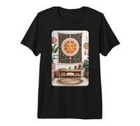 Celestial Sun Face Retro Artwork Meditation Space Premium T-Shirt