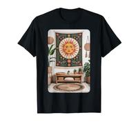 Celestial Sun Face Retro Artwork Meditation Space T-Shirt