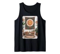 Celestial Sun Face Retro Artwork Meditation Space Tank Top