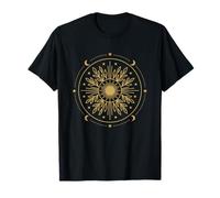 Celestial Sun Mandala Tee Boho Mystic Floral Stars and Moon T-Shirt