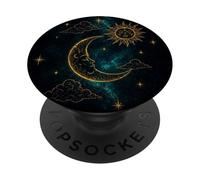 Celestial Sun Moon Astrology Crescent Night Sky Aesthetic PopSockets Adhesive PopGrip
