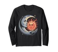 Celestial Sun & Moon Embrace - Mystical Cosmic Harmony Art Long Sleeve T-Shirt