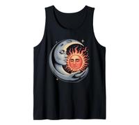 Celestial Sun & Moon Embrace - Mystical Cosmic Harmony Art Tank Top