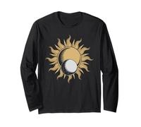 Celestial Sun Moon Minimalist Graphic Long Sleeve T-Shirt