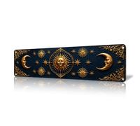 Celestial Sun Moon Mystical Metal Sign Aluminum Wall Decor for Bedroom, Study, Astrology Room, Tarot Room, Entryway, Coffee Bar, 16x4 Inches (26168)