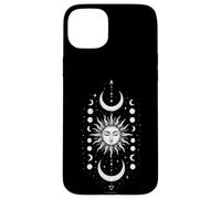 Celestial Sun Moon Phase, Boho Spiritual Cosmic Lunar Art Case for iPhone 15 Plus