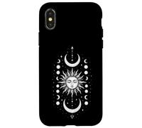 Celestial Sun Moon Phase, Boho Spiritual Cosmic Lunar Art Case for iPhone X/XS