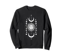 Celestial Sun Moon Phase, Boho Spiritual Cosmic Lunar Art Sweatshirt