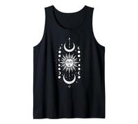Celestial Sun Moon Phase, Boho Spiritual Cosmic Lunar Art Tank Top