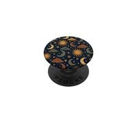 Celestial Sun Moon Stars Pattern Boho Mystic Night Sky PopSockets Adhesive PopGrip