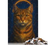 Celestial Tabby Cat Portrait Puzzles for Adults 1000 Pieces Puzzles for Teenagers Gifts For Adults Teenagers Teenager Man Woman Gift 1000pcs (75x50cm)