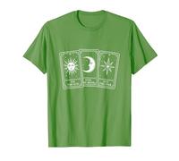 Celestial Tarot Card Design, The Sun, The Moon, The Star T-Shirt, Men, Grass Green, Medium