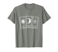Celestial Tarot Card Design, The Sun, The Moon, The Star T-Shirt, Men, Olive Heather, Large