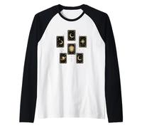 Celestial Tarot Cards Sun Moon Stars Mystical Raglan Baseball Tee