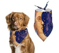 Celestial Themed Moon Mandala Floral Pet Bandana Dogs Triangle Scarf Cats Handkerchief Puppy Costume