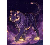 Celestial Tiger Composition Notebook: College Ruled Journal for Writing, Notes, School, Work & Daily Thoughts | 7.5 x 9.25 Matte Cover