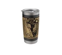 Celestial Tiger Tarot Card Constellation Jungle Moon Astrono Stainless Steel Insulated Tumbler