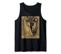 Celestial Tiger Tarot Card Constellation Jungle Moon Astrono Tank Top