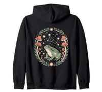 Celestial Toad Under Stars With Forest Mushrooms Zip Hoodie