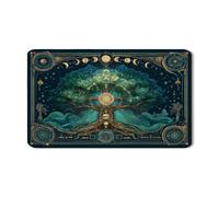 Celestial Tree Dish Drying Mats For Kitchen Counter, Mystical Green and Gold Absorbent Rubber Dish Drainer Rack Mat, Autumn Kitchen Decor Drying Pad For Kitchen Counter 12x20 Inch