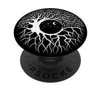 Celestial Tree of Life Yin Yang Design, Mystic Moon & Roots PopSockets Adhesive PopGrip