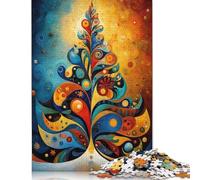 Celestial Tree of Light - Abstract Holiday Geometry Puzzles 1000 Pieces Wooden Puzzles Puzzle for Adults And Teenager for Adults& Teens Age 12 Years Up 1000pcs (75x50cm)