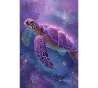 Celestial Turtle Dreams Journal: A Beautiful Notebook Featuring a Glowing Sea Turtle on a Purple Background with Stars and Glitter - Perfect for Writing, Reflection, and Ocean-Inspired Creativity